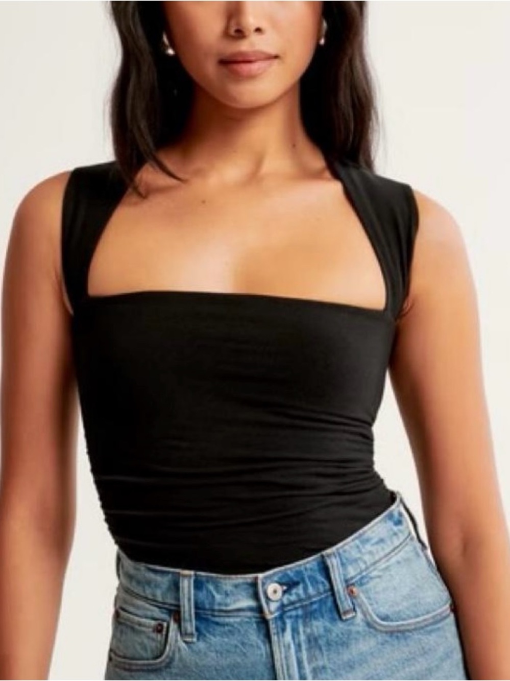 Abercrombie & Fitch Black Square-Neck Top